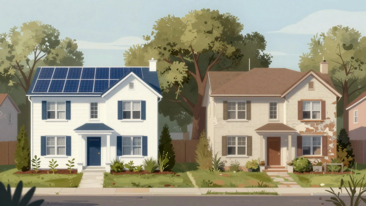 Comparison of new efficient home versus aging existing property