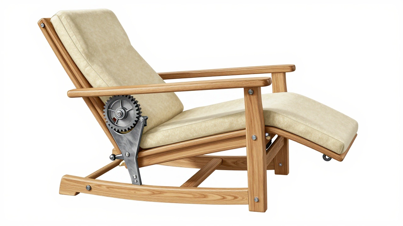 Cutaway view showing the internal frame and mechanism of a recliner