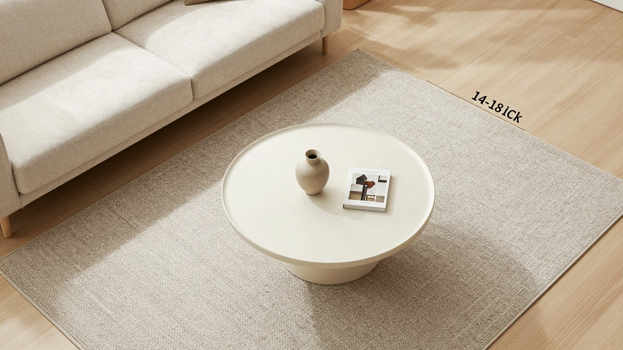 Overhead view of coffee table with proper walking clearance space